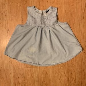 Iris Light Blue Swing Top With Lace Detail